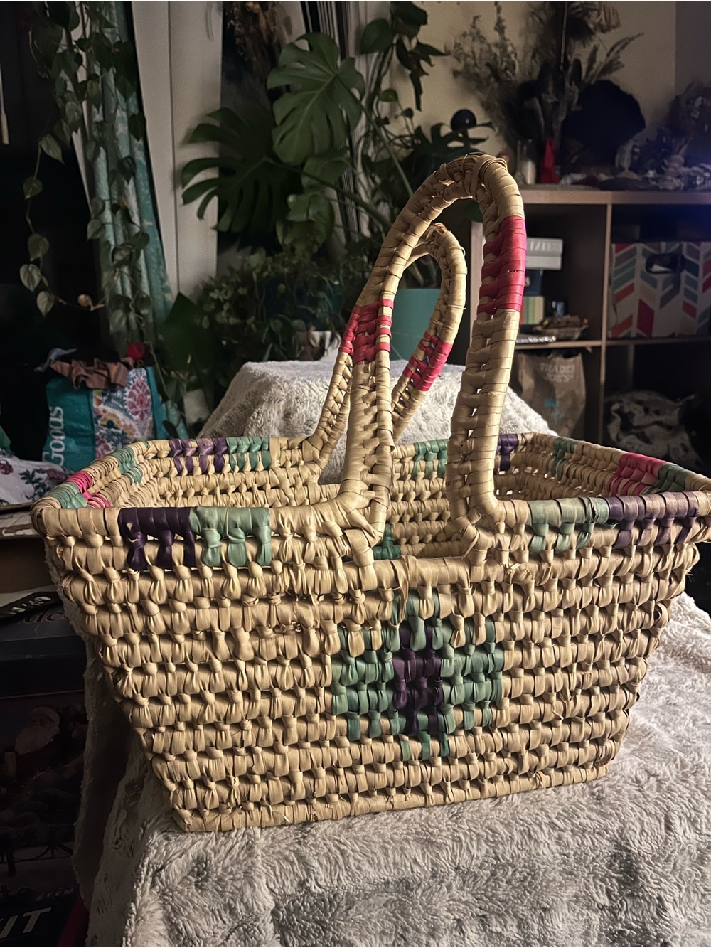 Vintage FARMHOUSE Cottage Core BASKET With Handles